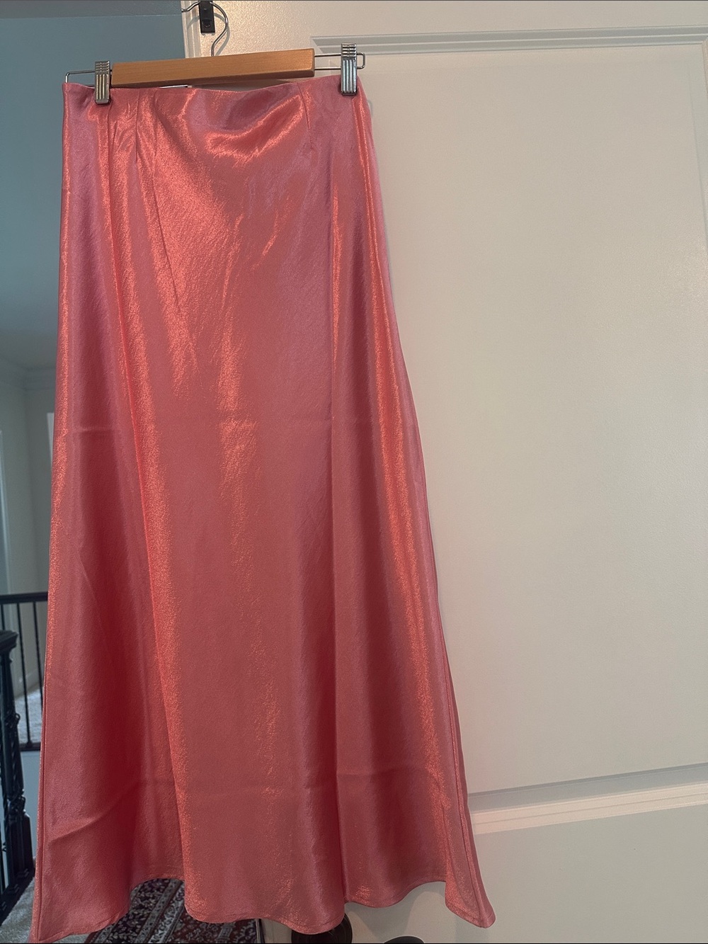 Talula Shimmery Coral-Pink A-Line Maxi Skirt
